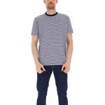 Reduzierte Blaue Gestreifte PAUL & SHARK T-Shirts aus Baumwolle für Herren Größe S 