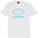Reduzierte Weiße PAUL & SHARK Bio T-Shirts mit Hai-Motiv für Herren Größe XXL 
