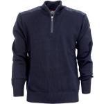 Blaue Oversize PAUL & SHARK Herrensweatshirts mit Reißverschluss aus Wolle Größe 5 XL 