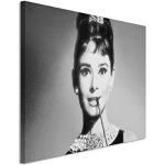 Schwarze Sinus Art Audrey Hepburn Leinwandbilder 50x70 