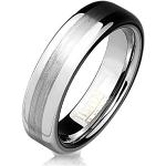 Paula & Fritz® Ring Tisten Titan Wolfram silber 6mm breit Ring mit Zentrum erh...