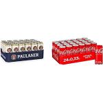 Paulaner Hefe-Weißbier Naturtrüb, 24er Dosentray, EINWEG (24 x 0,5l) & Coca-Cola Classic, Pure Erfrischung mit unverwechselbarem Coke Geschmack in stylischem Kultdesign, EINWEG Dose (24 x 330 ml)