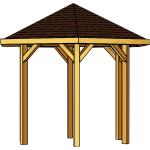 Graue Skan Holz Runde Pavillons aus Massivholz 