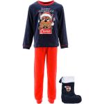 Reduzierte Rote PAW Patrol Kinderschlafanzüge & Kinderpyjamas mit Weihnachts-Motiv aus Polyester für Jungen Größe 98 2-teilig 