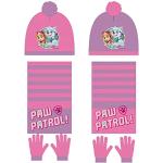 Lila PAW Patrol Mütze Schal Handschuh Sets für Kinder mit Bommeln für Mädchen für den für den Winter 
