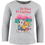 Graue Langärmelige PAW Patrol Skye Rundhals-Ausschnitt Printed Shirts für Kinder & Druck-Shirts für Kinder aus Baumwolle für Mädchen Größe 122 für den für den Herbst 