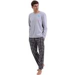 Unifarbene Bio Pyjamas lang aus Jersey für Herren Größe 3 XL 2-teilig für den für den Winter 