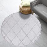 Silberne Moderne Bio Runde Runde Teppiche 120 cm aus Polypropylen 