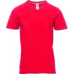 Rote Melierte Kurzärmelige V-Ausschnitt T-Shirts aus Baumwolle für Herren Größe XL 