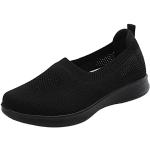 Schwarze Slip-on Sneaker ohne Verschluss aus Mesh leicht für Damen Größe 39 für den für den Sommer 