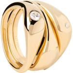 Silberne Vergoldete Ringe vergoldet mit Zirkonia für Damen Größe 59 