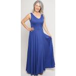 Royalblaue Elegante Nachhaltige Taillierte Kleider aus Lyocell für Damen 