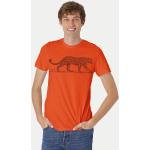 Orange Animal-Print Vegane Bio Nachhaltige T-Shirts mit Leopard-Motiv aus Baumwolle für Herren Größe XXL 