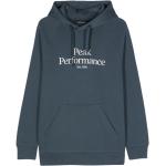 Reduzierte Blaue Bestickte Peak Performance V-Ausschnitt Herrenhoodies & Herrenkapuzenpullover mit Kapuze Größe S 