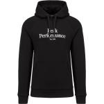 Reduzierte Schwarze Bestickte Peak Performance Herrensweatshirts aus Baumwolle mit Kapuze Größe L 