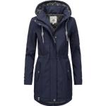 PEAK TIME Softshelljacke L60013, wasserabweisender Übergangs-Mantel mit abnehmbarer Kapuze blau Damen Jacken