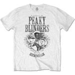 Weiße Peaky Blinders T-Shirts mit Pferdemotiv für Herren Größe S 
