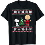 Schwarze Die Peanuts Charlie Brown T-Shirts für Herren Größe S Weihnachten 