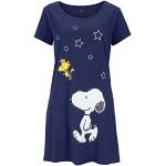 Blaue Kurzärmelige Die Peanuts Snoopy Mini Damennachthemden aus Jersey Größe XS 
