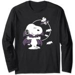 Schwarze Langärmelige Die Peanuts Snoopy T-Shirts mit Halloween-Motiv für Herren Größe S 
