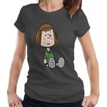 Anthrazitfarbene Die Peanuts Peppermint Patty T-Shirts für Damen Größe S 