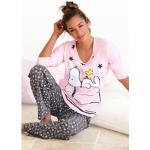 Rosa Die Peanuts Pyjamas lang aus Baumwolle für Damen Größe XS 