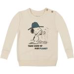 Beige Die Peanuts Snoopy Bio Nachhaltige Kindersweatshirts mit Knopf aus Baumwolle für Jungen Größe 68 