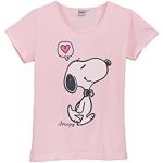 Rosa Kurzärmelige ONOMATO Die Peanuts Snoopy T-Shirts aus Baumwolle für Damen Größe L 