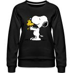 Reduzierte Schwarze SPREADSHIRT Die Peanuts Snoopy Damensweatshirts aus Baumwolle 