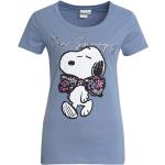 Blaue Die Peanuts Snoopy T-Shirts mit Glitzer für Damen Größe M 