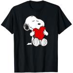 Schwarze Die Peanuts Snoopy T-Shirts für Herren Größe S zum Valentinstag 