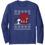 Blaue Langärmelige Die Peanuts Snoopy T-Shirts für Herren Größe S Weihnachten 