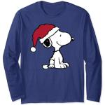 Blaue Langärmelige Die Peanuts Snoopy T-Shirts mit Weihnachts-Motiv für Herren Größe S Weihnachten 
