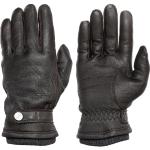 Braune Pearlwood Fingerhandschuhe aus Leder für Herren für den für den Winter 