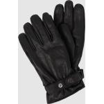 Reduzierte Schwarze Pearlwood Lederhandschuhe aus Rindsleder für Herren Größe M für den für den Winter 