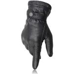 Schwarze Pearlwood Gefütterte Handschuhe aus Leder enganliegend für Herren Größe 9 für den für den Winter 