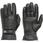 Schwarze Casual Pearlwood Gefütterte Handschuhe durchsichtig aus Leder enganliegend für Herren Größe 9.5 