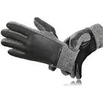 Schwarze Casual Pearlwood Touchscreen-Handschuhe aus Leder enganliegend für Herren Größe 8.5 