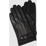 Reduzierte Schwarze Pearlwood Touchscreen-Handschuhe aus Leder für Herren Größe L 