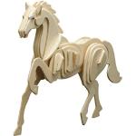 Pebaro Pferde & Pferdestall 3D Puzzles mit Tiermotiv aus Holz 