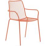 Reduzierte Orange Pedrali NOLITA Designer Stühle pulverbeschichtet aus Polyrattan stapelbar Breite 50-100cm, Höhe 50-100cm, Tiefe 50-100cm 