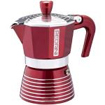 PEDRINI Infinity Kaffeemaschine aus Aluminium, Espressokocher Moka Passionsfarbe (rot), Format 1 Tasse, Maße 12, 5 x 8, 3 x 14 cm, italienisches Design, lebensmittelechte Silikondichtung