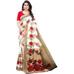 Rote Blumenmuster Saris aus Viskose für Damen Größe L 