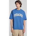 Blaue Oversize Pegador T-Shirts aus Baumwolle für Herren Größe L 