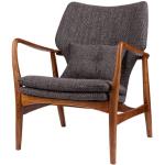Gepolsterter Sessel Peggy textil grau holz natur - Pols Potten - Holz natur