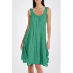 Grüne Unifarbene Ärmellose Pekivessa Rundhals-Ausschnitt Sommerkleider aus Baumwolle für Damen für den für den Sommer 