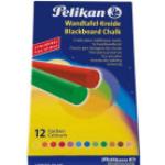 Pelikan Tafelkreide 745 farbig sortiert rund 12x90mm 12 Stück mit Oberflächenbeschichtung