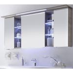 Anthrazitfarbene PELIPAL Contea Spiegelschränke aus Glas LED beleuchtet Breite 150-200cm, Höhe 150-200cm, Tiefe 0-50cm 