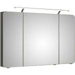 Reduzierte Dunkelgraue PELIPAL Spiegelschränke aus Holz LED beleuchtet Breite 100-150cm, Höhe 50-100cm, Tiefe 0-50cm 