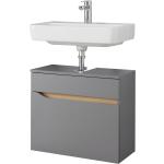 Silberne Moderne PELIPAL Quickset Waschbeckenunterschränke & Badunterschränke matt aus Eiche Breite 50-100cm, Höhe 50-100cm, Tiefe 0-50cm 